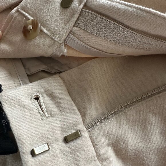 Wide Leg Pleated High Rise Pants Size 10 Cream Banana Republic - Picture 9 of 12